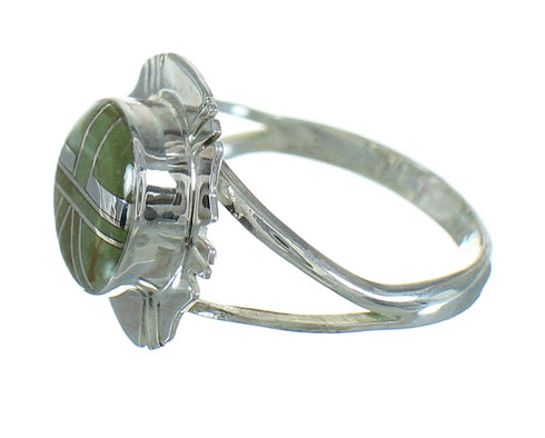 Southwestern Sterling Silver And Turquoise Ring Size 6-1/2 WX80170